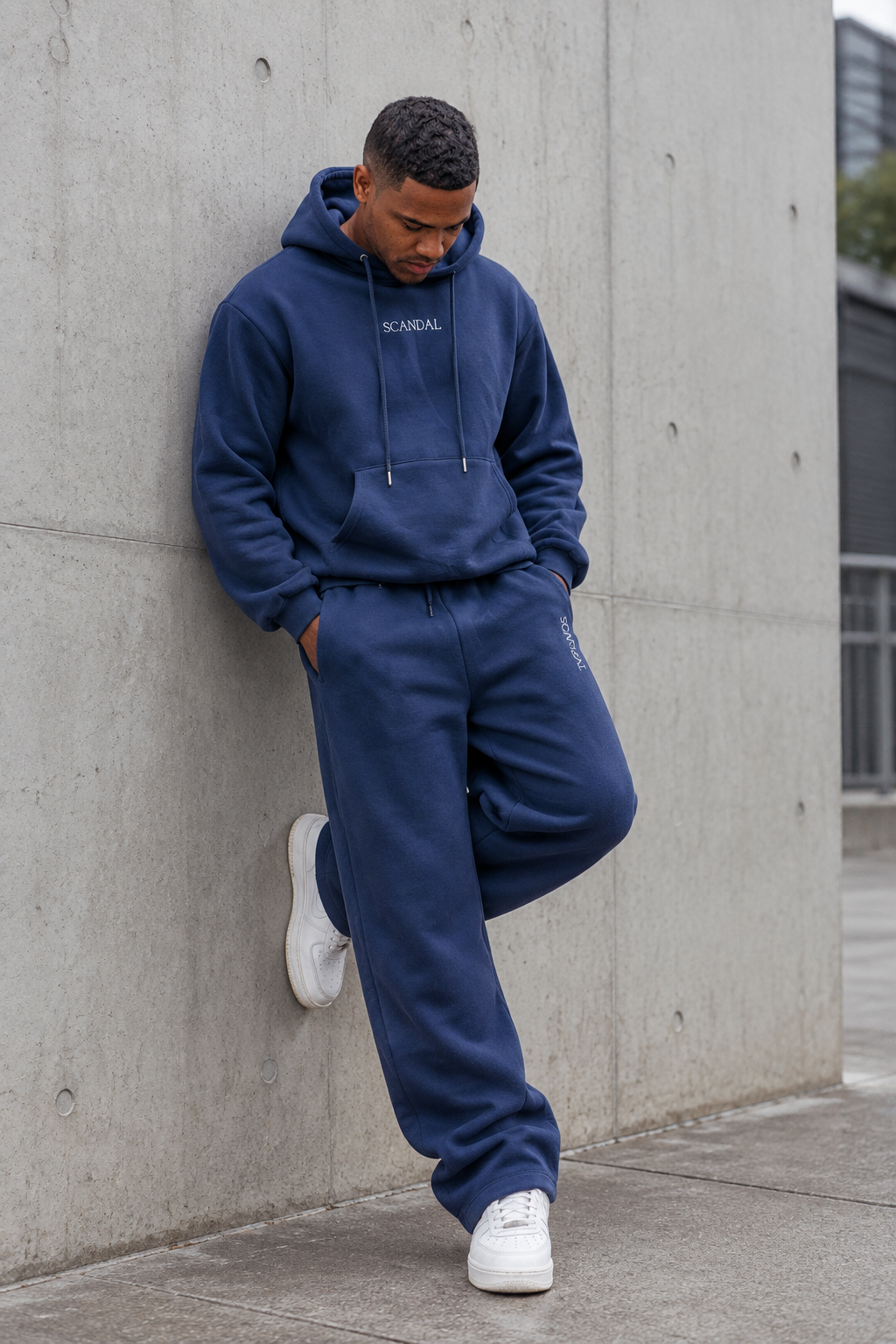 Scandal Oversized Hoodie - Navy lifestyle